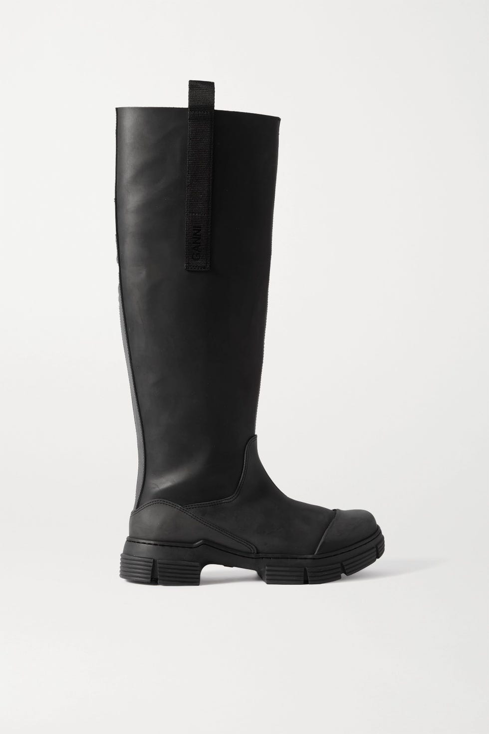 Grosgrain-Trimmed Rubber Knee Boot