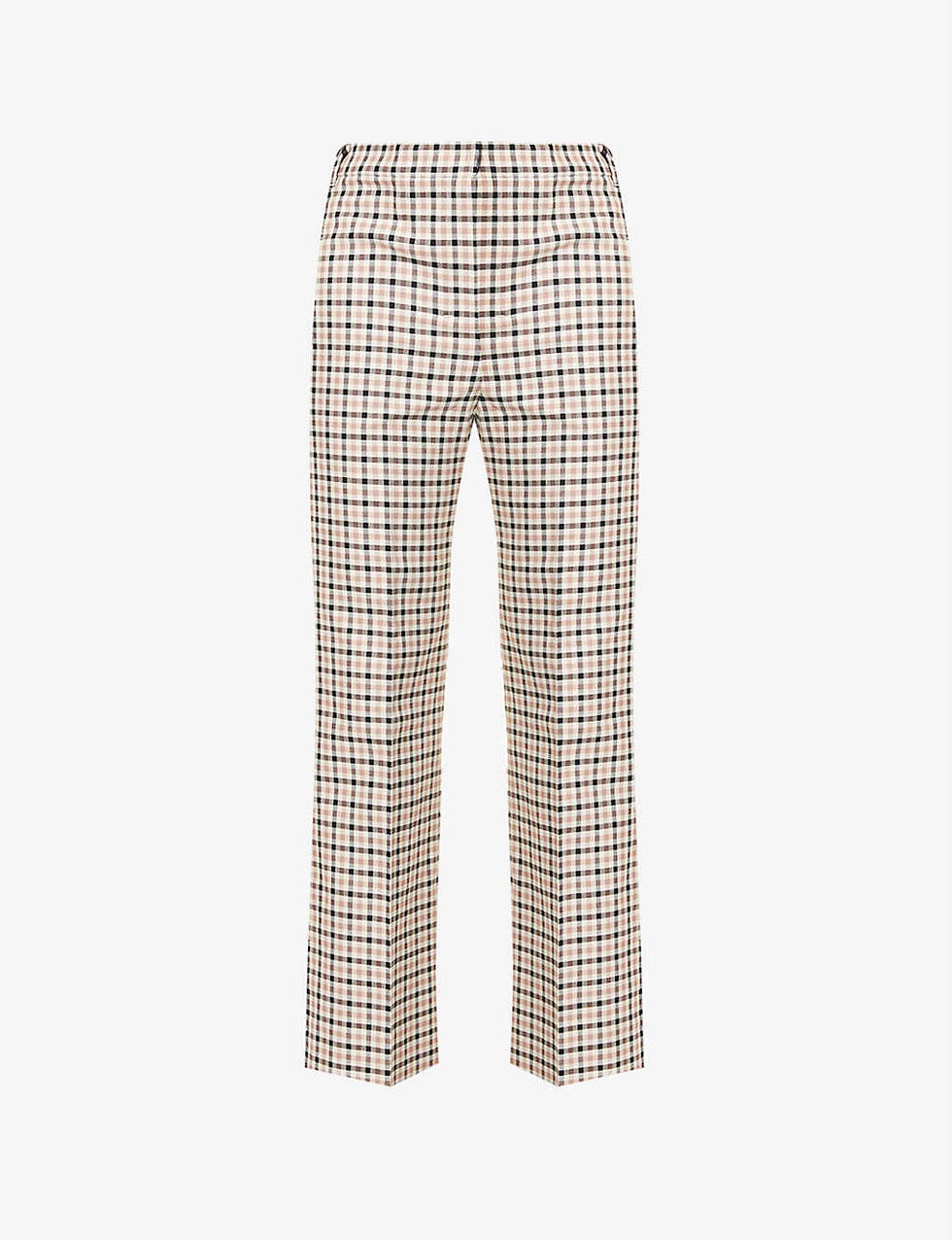 S Max Mara check-print straight-leg trousers