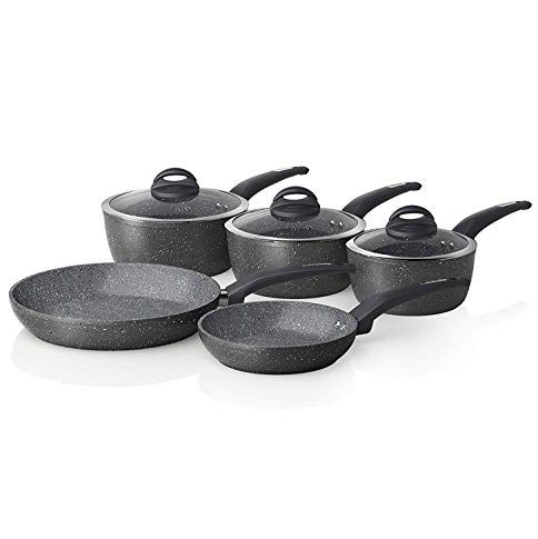 FRUITEAM 13-Piece Cookware Set Non-stick Ceramic Coating Cooking Set,  Induction Pots Pans Set with Lids, Heavy Duty Stainless Steel Handles