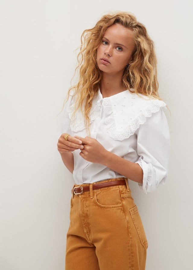 Double baby-collar shirt
