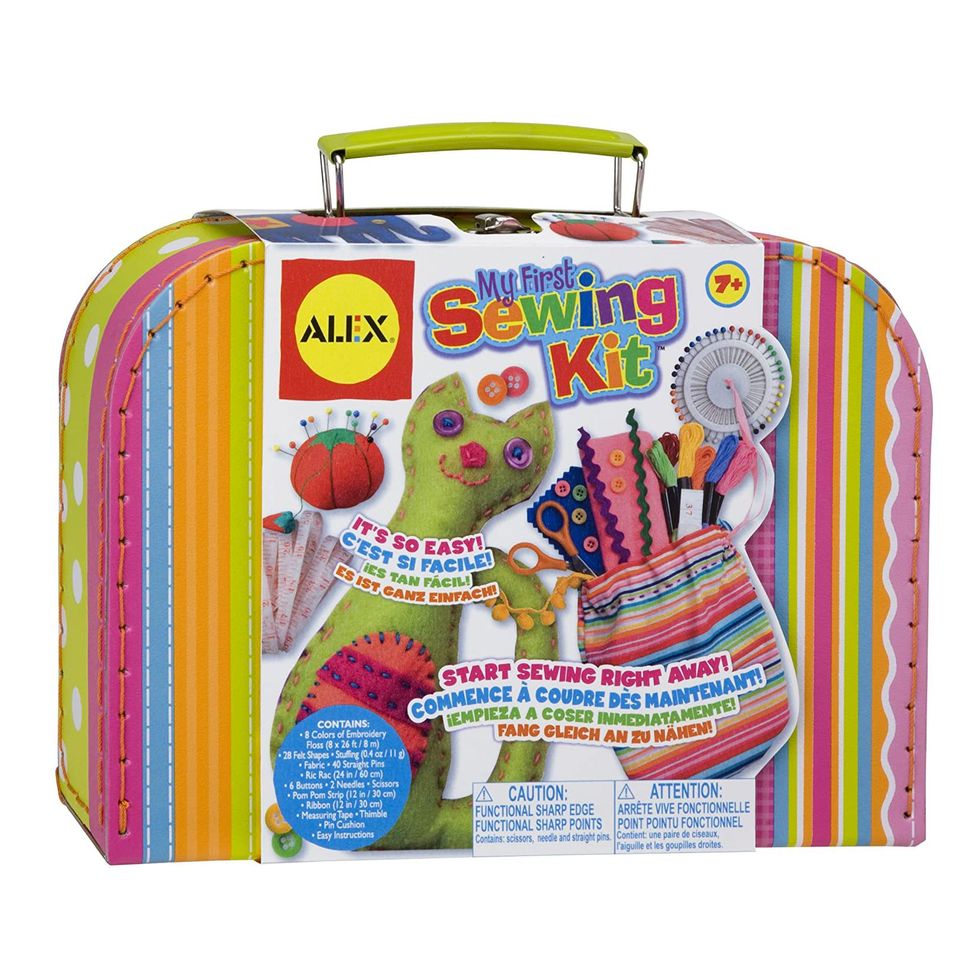 KRAFUN Sewing Kit for Kids Beginner My First Art & Craft, Includes Bunny Doll Stuffed Animal, Instructions & Plush Felt Materials for Learn to Sew