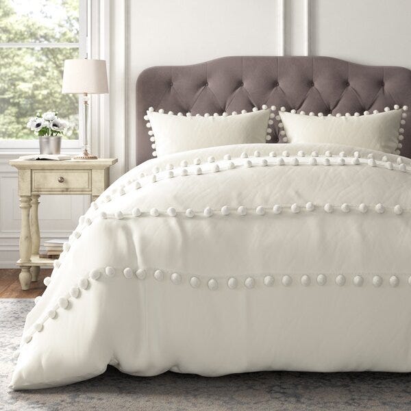 Montgomery Pom Pom Cotton Duvet Cover Set