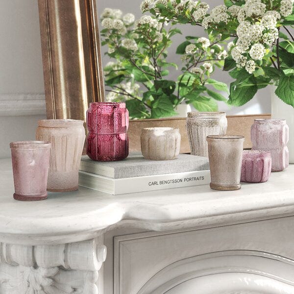 8-Piece 4" Mercury Glass Tabletop Votive Set