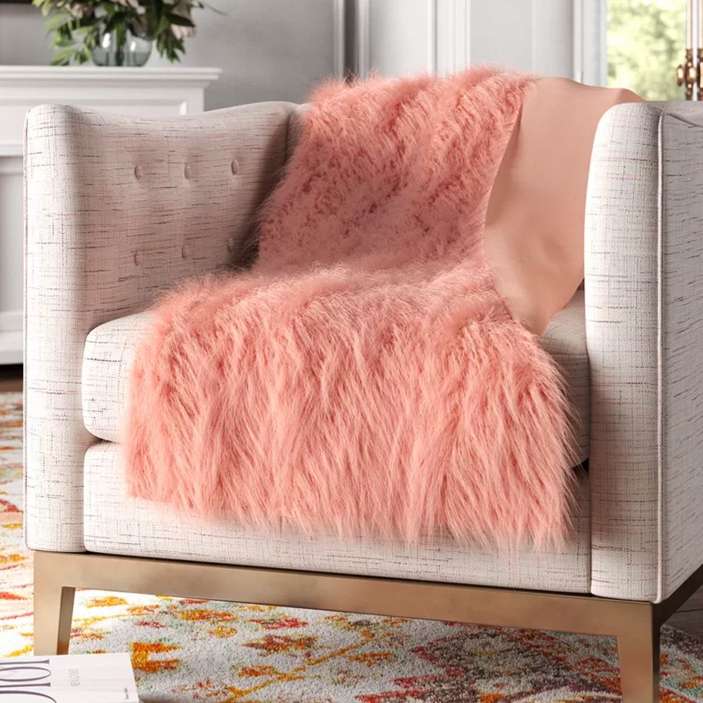 Wayfair faux fur blanket hot sale