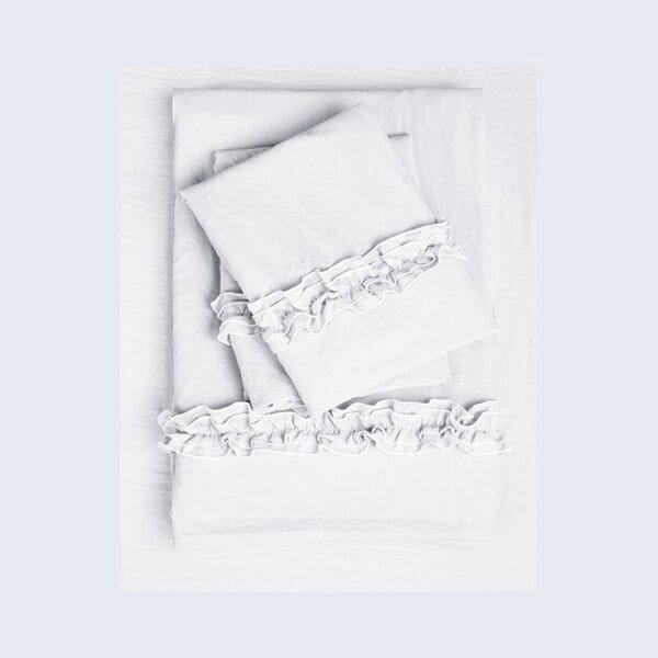 Tuxedo Ruffle Sheet Set