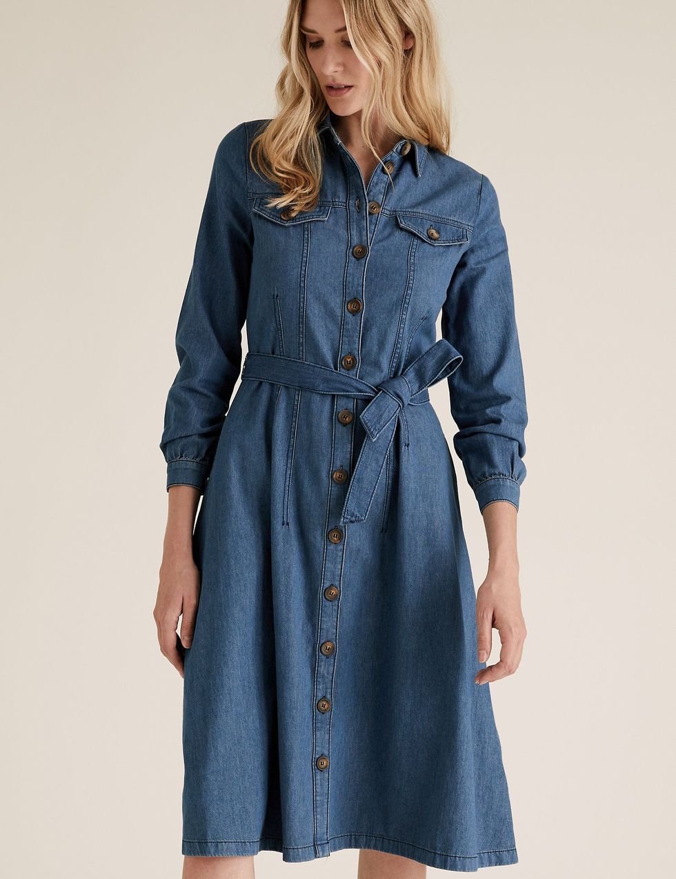 Last year's sell-out denim shirt dress is back at M&S