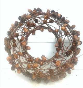 Autumn Inspired Pine Cone and Wound Twig Wreath