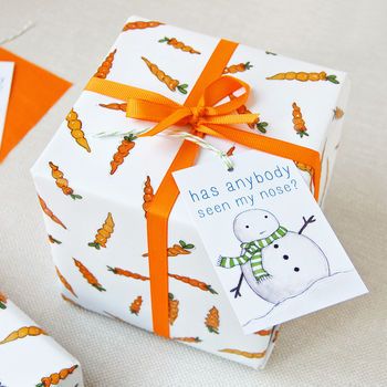34th Street Christmas Carrot Wrapping Paper Set