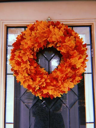 Autumn/ Fall Maple Leaf Faux Wreath
