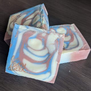 Bath Geek Red White and Blue Soap