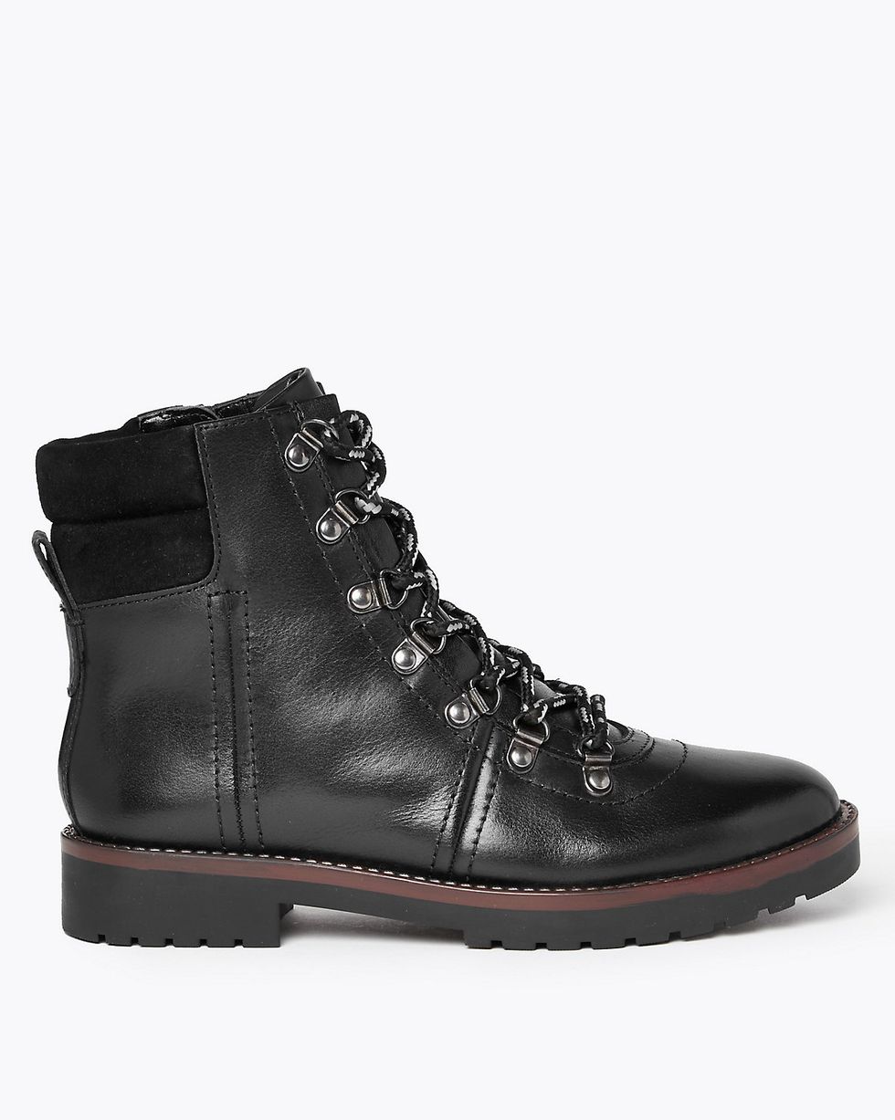 M&S Collection Leather Hiker Ankle Boots