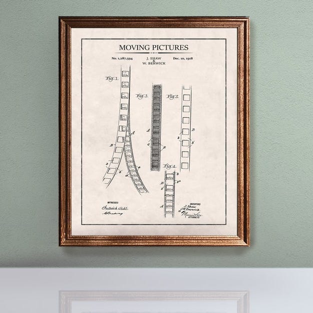 Vintage Cinematography Patent Prints, Set of 3