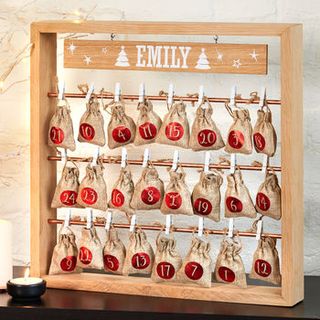 Personalized Christmas advent calendar in wood