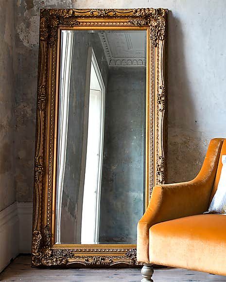 Floor Mirrors Best Leaner For, Antique Gold Full Length Leaner Mirror