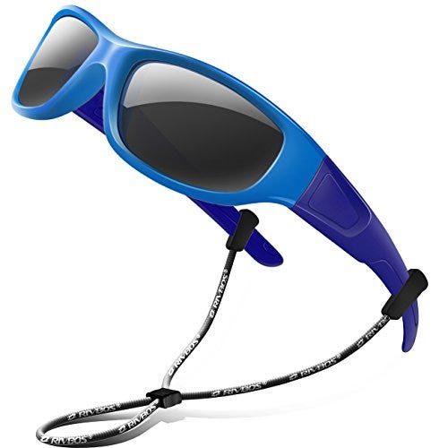 RIVBOS Rubber Kids Polarized Sunglasses With Strap 