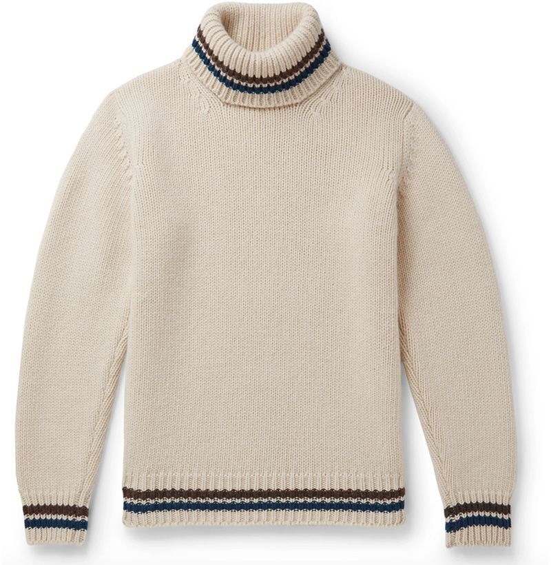 UUYUK Men Pullover Solid Autumn Winter High Neck Knitting Sweaters 