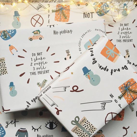 No peeking Christmas Wrapping Paper 100% Recycled