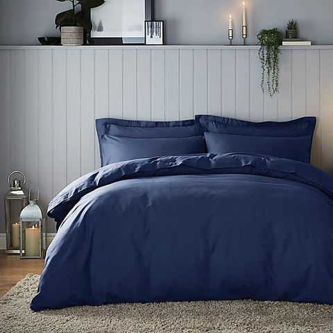 Brushed Cotton Bedding Sets For Autumn, Navy Blue And Grey Bedding Sets