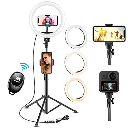UPhitnis 10" Ring Light with Tripod Stand Phone Holder