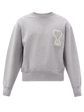 Ami de Cœur-appliqué cotton sweatshirt