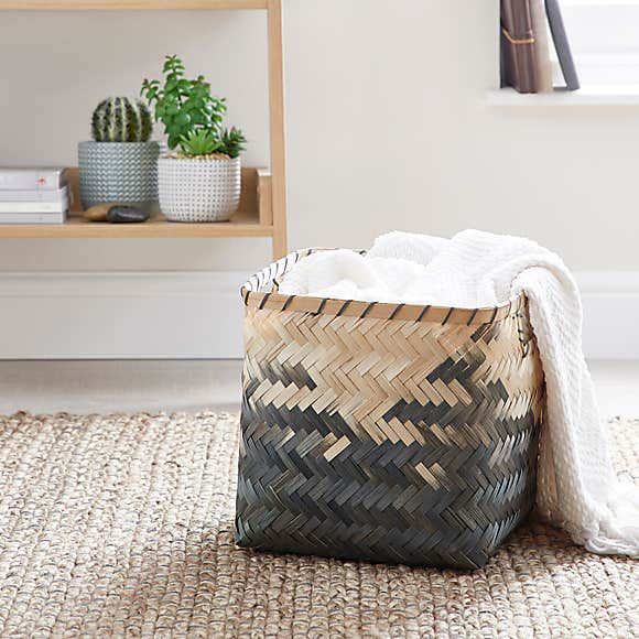 Black Bamboo Ombre Basket