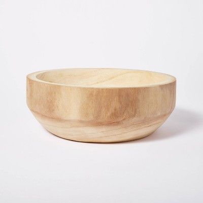 Decorative Paulownia Wood Bowl Beige