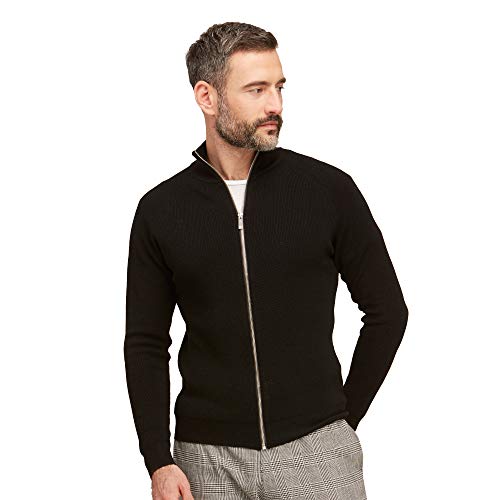 Ciabalù Cardigan Uomo con Zip Maglione con Cerniera e Collo Alto Slim Fit
