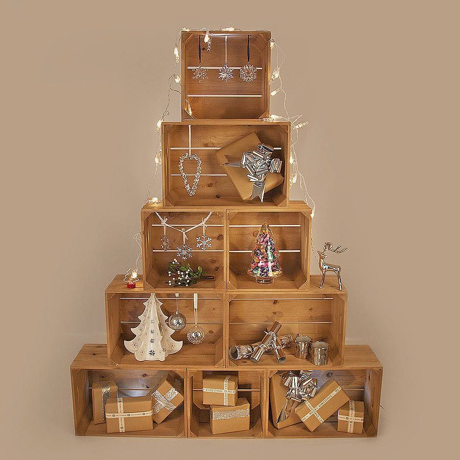 John Lewis hanging Christmas treat boxes x4 advent gift pyramid tree decoration