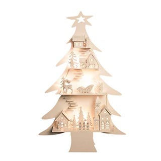 Wooden Tree Snowy Village