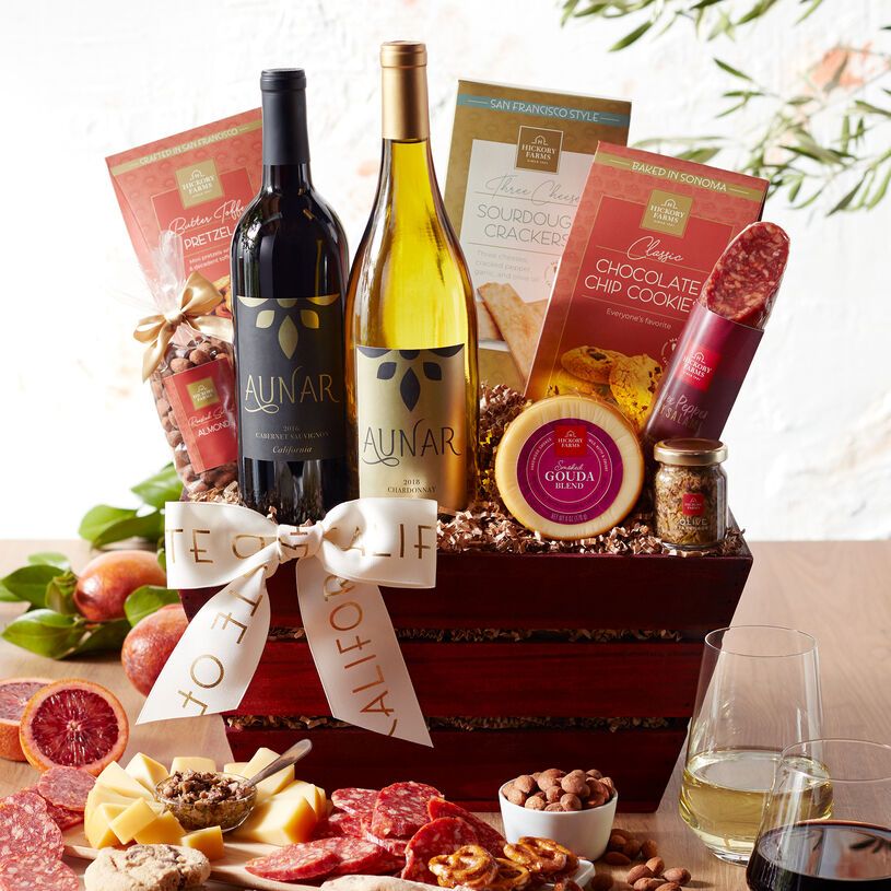 Hickory Farms California Getaway Wine Gift Basket