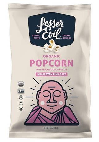 Popcorn organici al sale rosa dell'Himalaya Lesser Evil (confezione da 3)