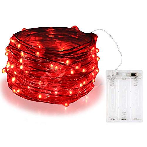 BOLWEO Red Fairy String Lights