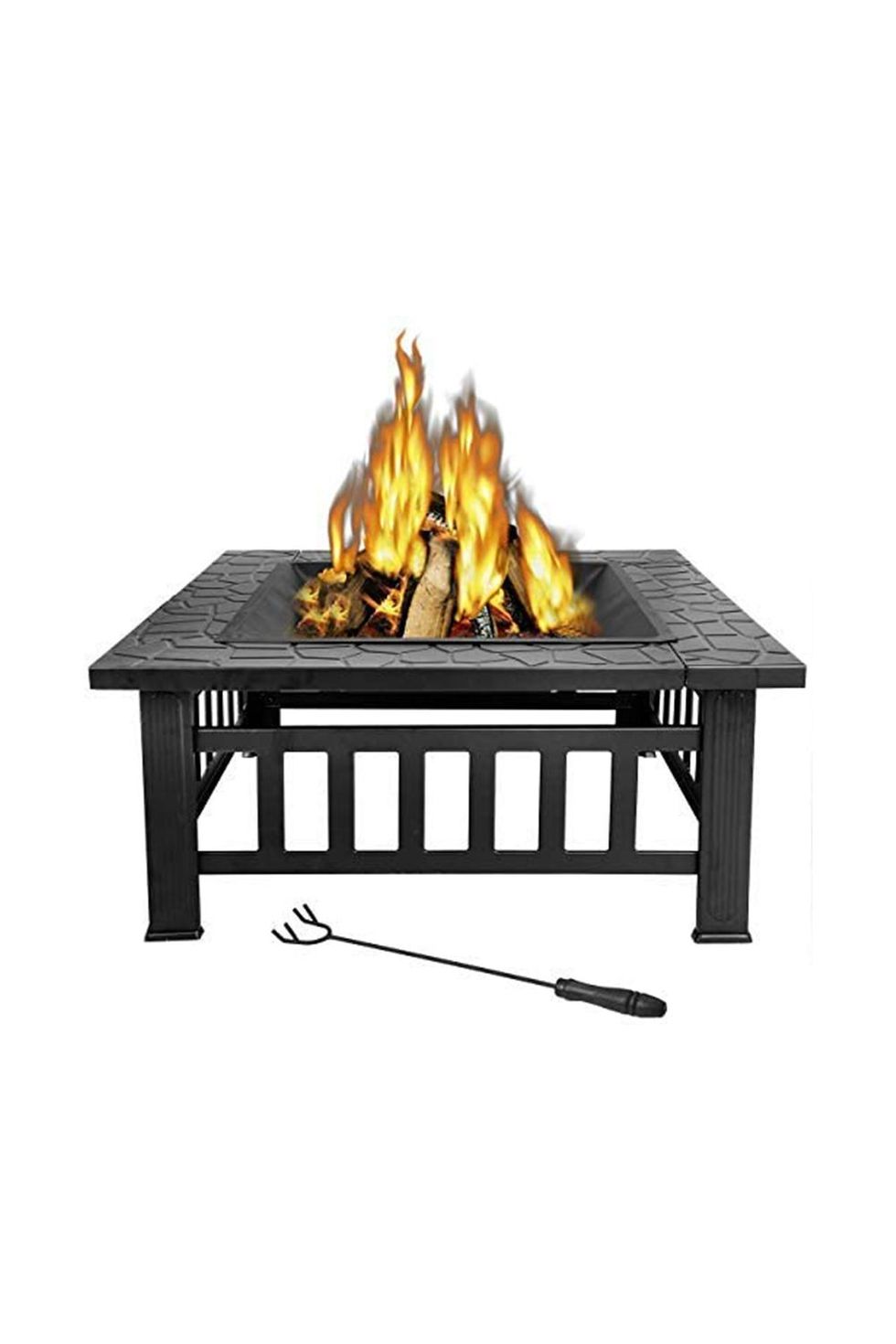 32-inch Outdoor Square Metal Fire Pit