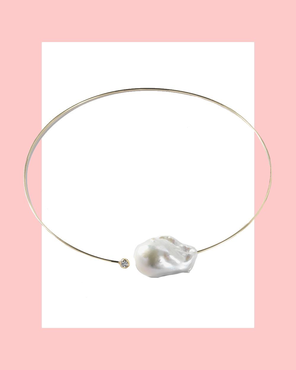 Sea of Beauty Collection.  Baroque White Pearl and Diamond Collar