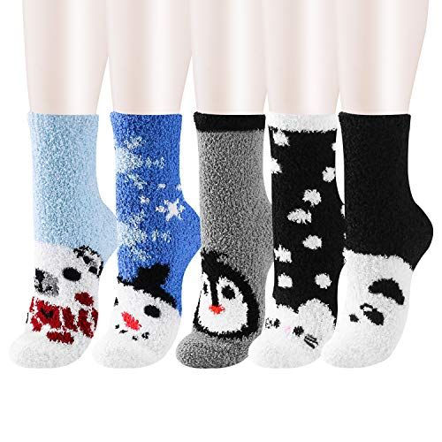 5-Pack Women Fuzzy Fluffy Socks