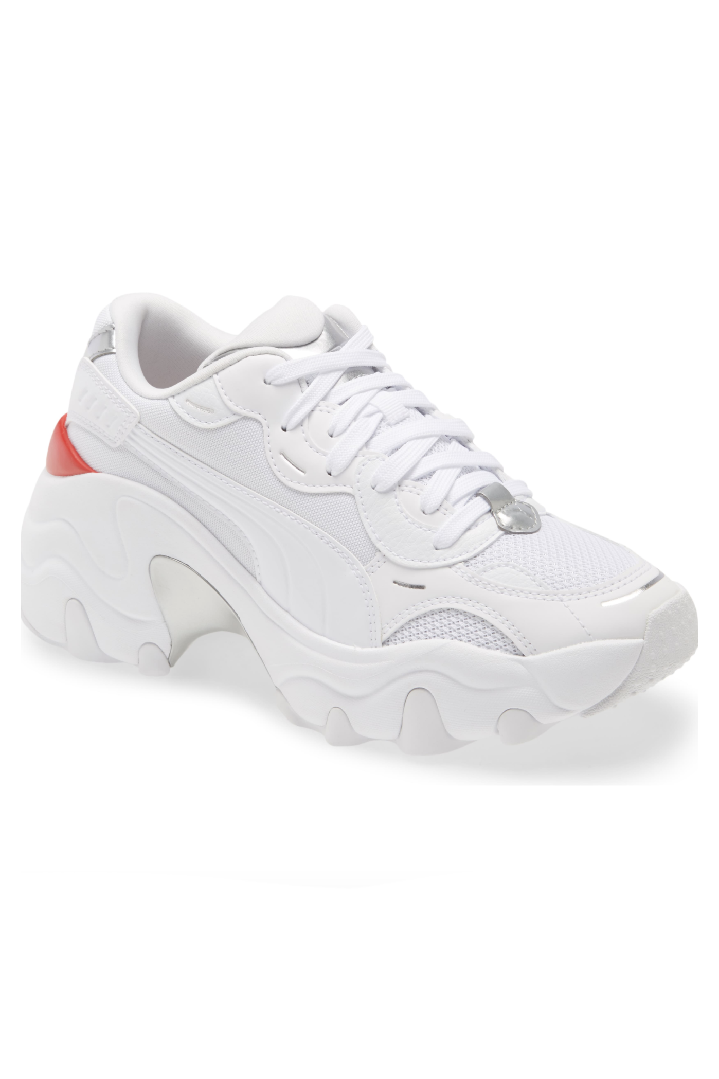 white chunky womens sneakers