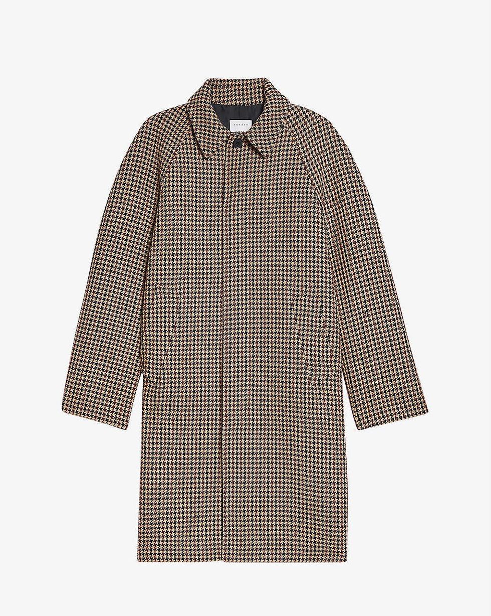 Camille houndstooth woven coat