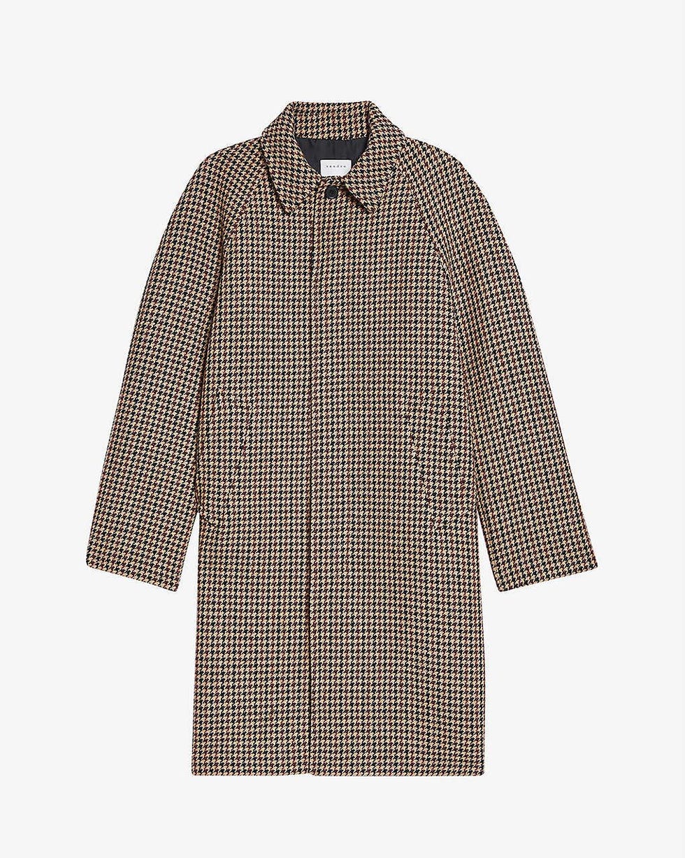 Camille houndstooth woven coat