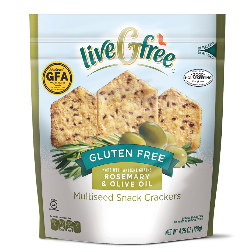 liveGfree Rosemary & Olive Oil Multiseed Snack Crackers