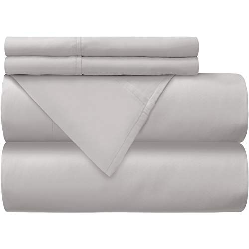 Mellanni Light Gray 4-Piece Bed Sheet Set 