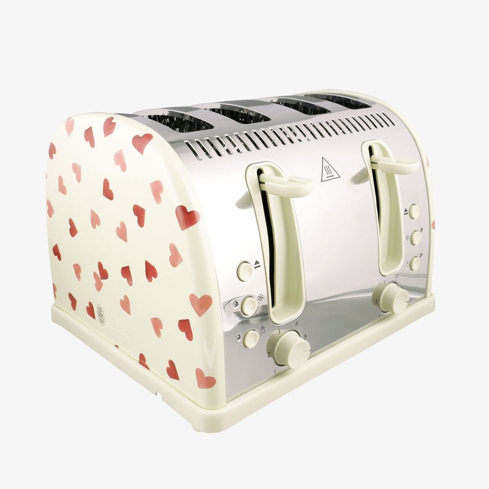Pink Hearts Norfolk Four Slice Toaster