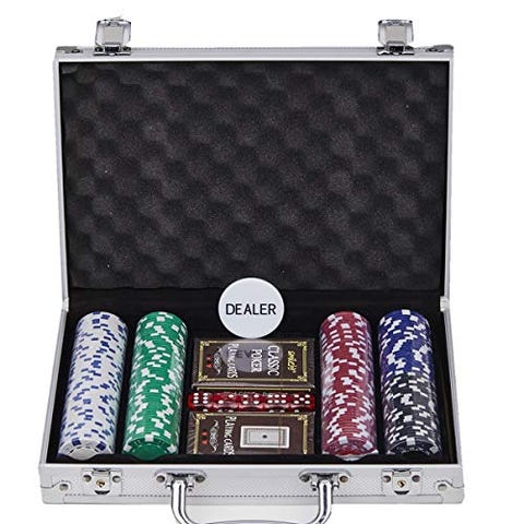 Smilejoy 200PCS Casino Poker Chips Set,11.5 Gram for Texas Holdem Blackjack Gambling with Aluminum Case