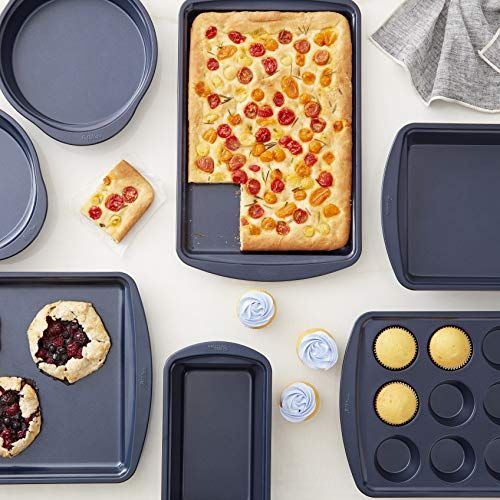 All-Clad Pro-Release Nonstick Bakeware Set 5 Piece Oven Safe 450F Half  Sheet, Cookie Sheet, Muffin Pan, Cooling & Baking Rack, Round Cake Pan,  Loaf