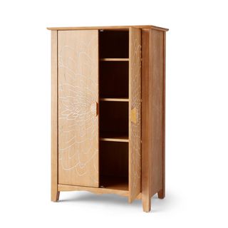 Carved Wood Storage Cabinet