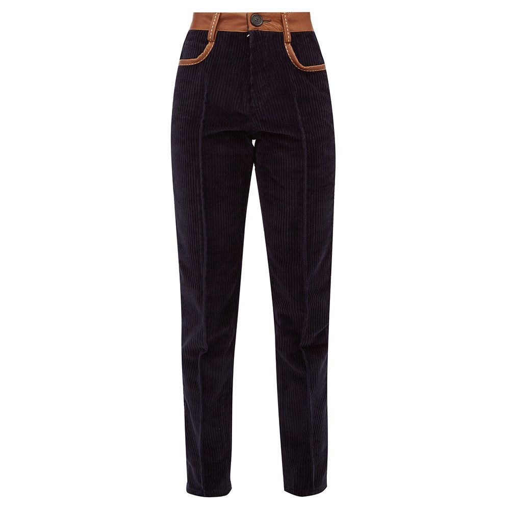 Leather-Trimmed Trousers