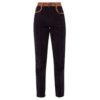 Leather-Trimmed Trousers