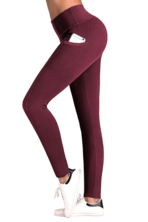 maroon yoga pants