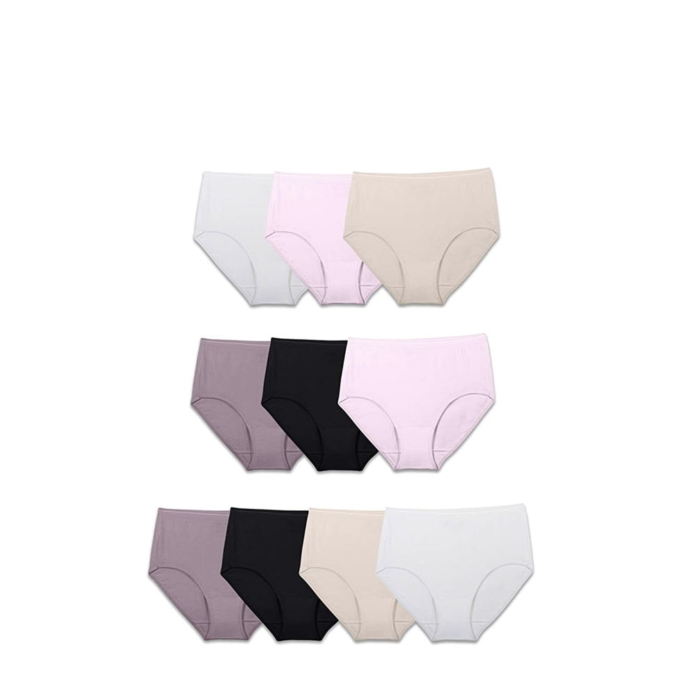 Ladies Underwear High Waist Cotton Panty Full Brief 10 Pack Plus