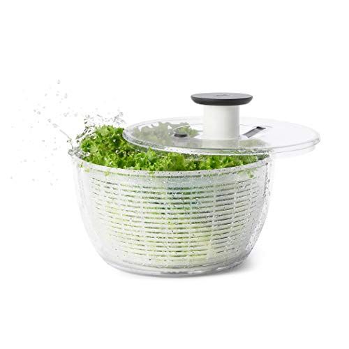 Drain Lettuce and Vegetables Stop Button Salad Spinner Osierr6 Manual Lettuce Spinner Dryer Storage Lid Included Large Bowl Fruits and Vegetables Dryer 