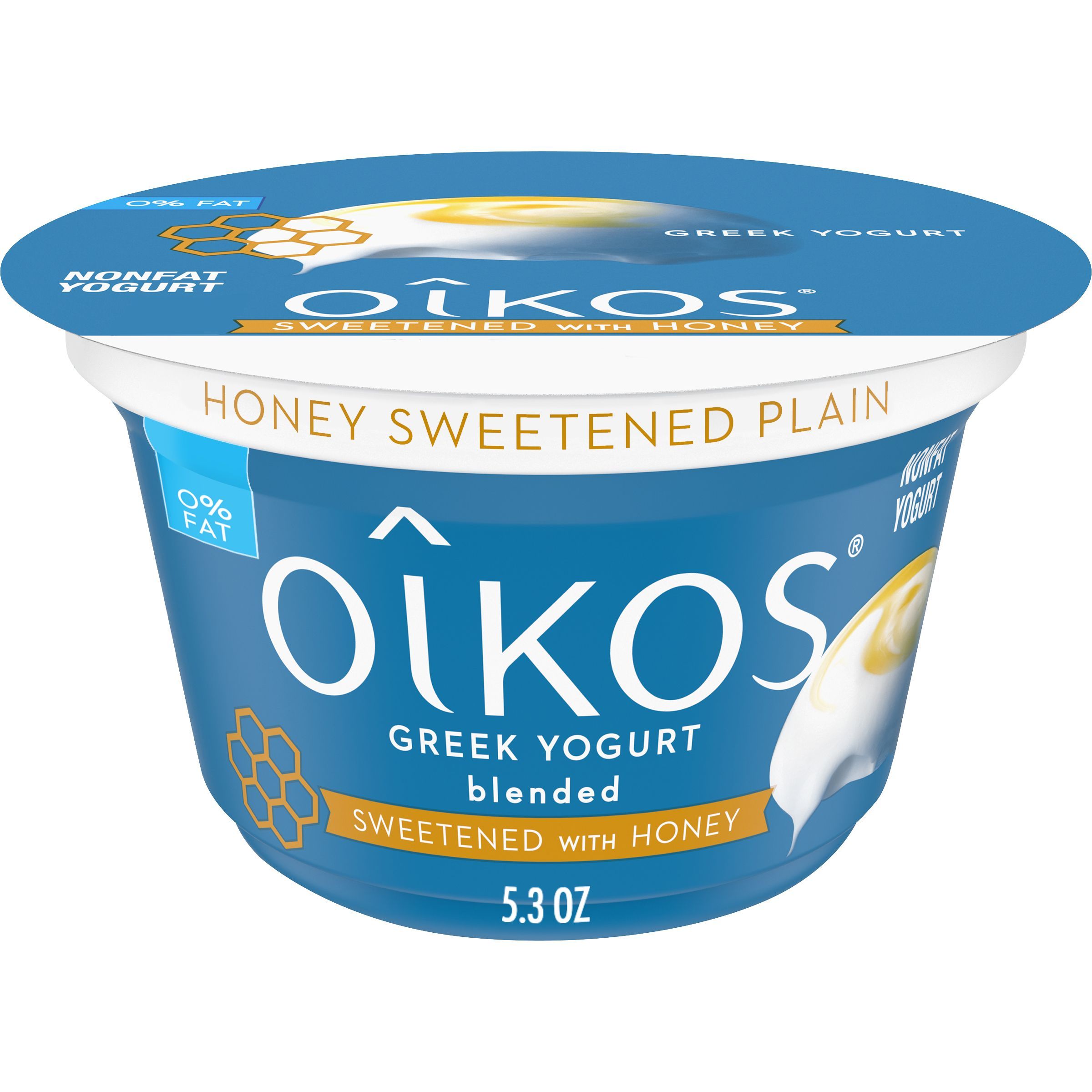 0% Fat Plain Greek Yogurt Sweetened Only With Real Honey
